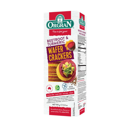 Orgran Gluten Free Beetroot & Turmeric Wafer Crackers - Foodcraft Online Store