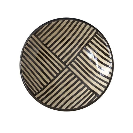 	 Ikutouen Handmade SEN-3 Striped Plate 22 x 5cm