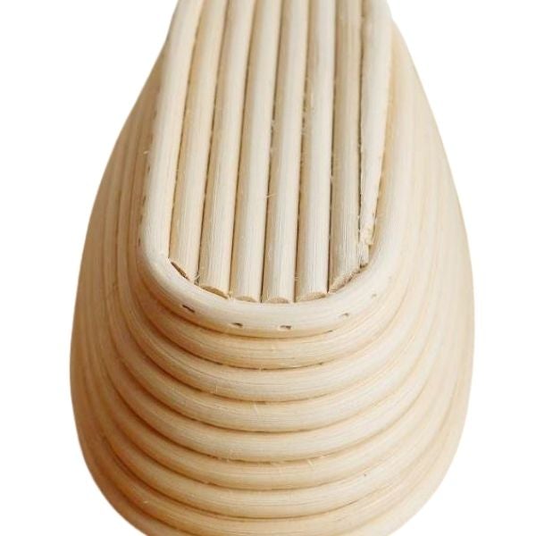 Oval Rattan Proofing Bread Basket with Liner - L 23cm x W 14cm x H 7cm