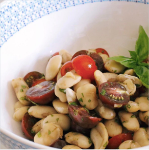 Greek Giant Beans & Chili Tomato Vegan Salad