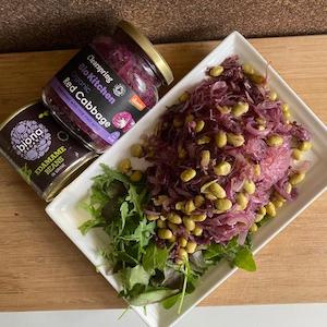 Purple Cabbage and Edamame Vermicelli (vegan and gluten free 10 minute recipe!)