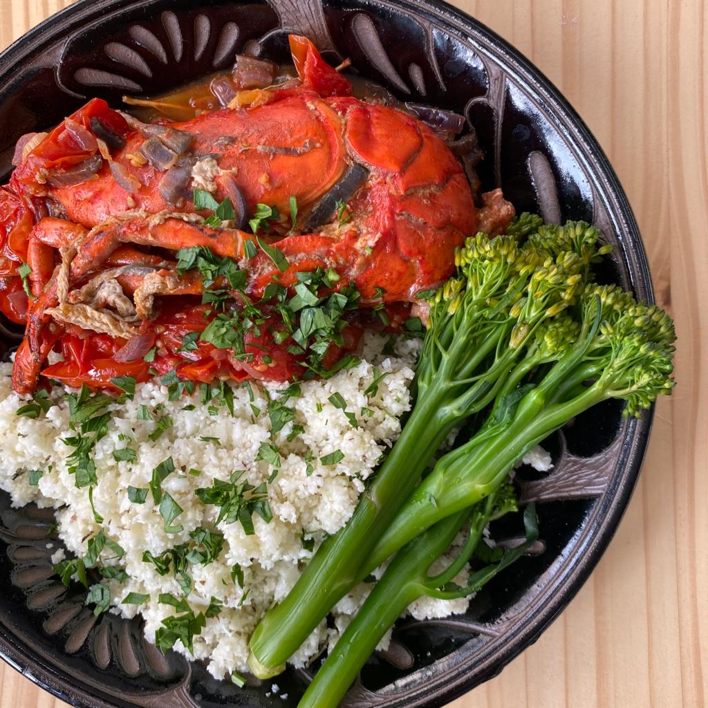 Lobster and Tomato Sauce Cauliflower Rice (Pescatarian, Keto, Dairy-fee)