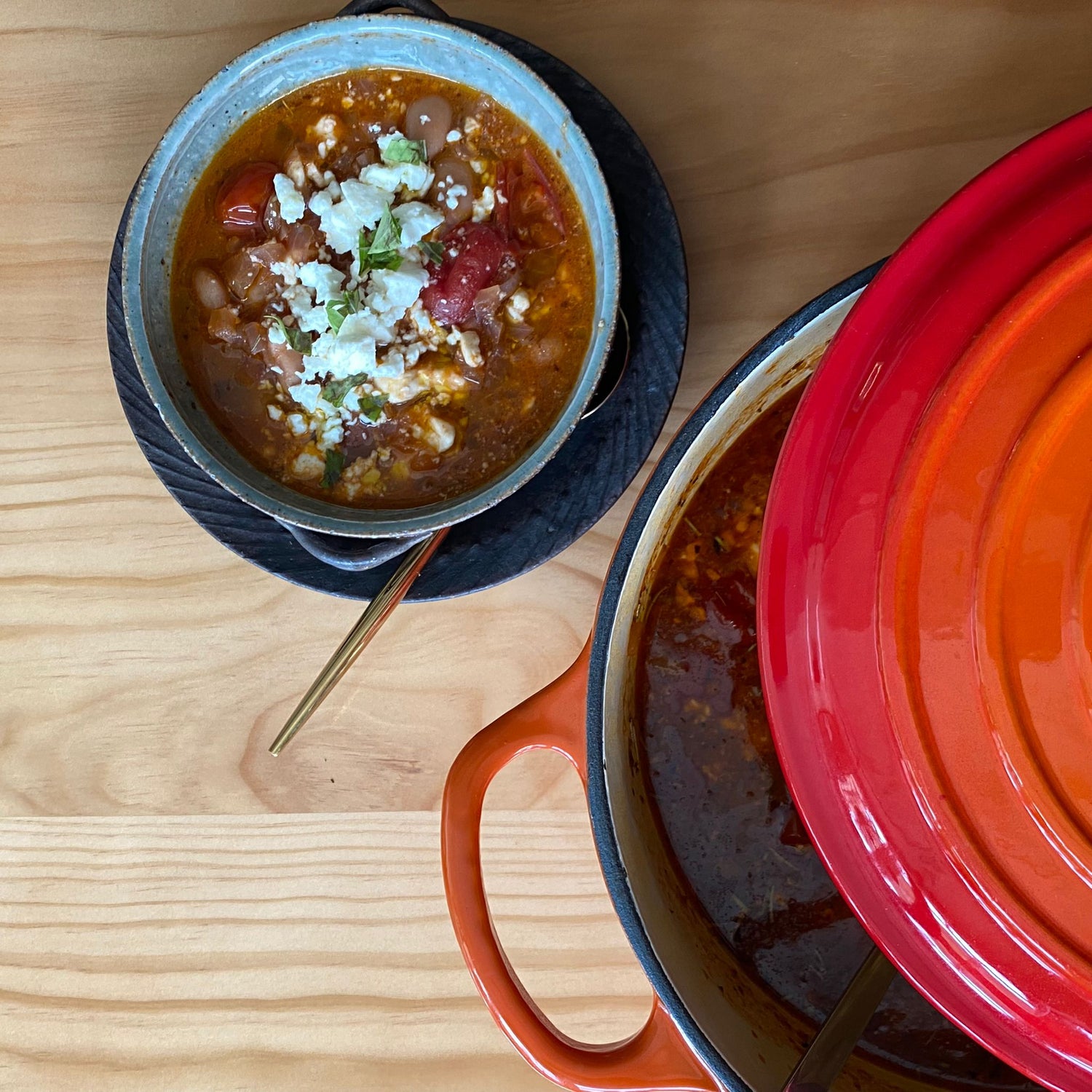 Easy Feta Tomato Butter Bean Soup (Vegetarian)