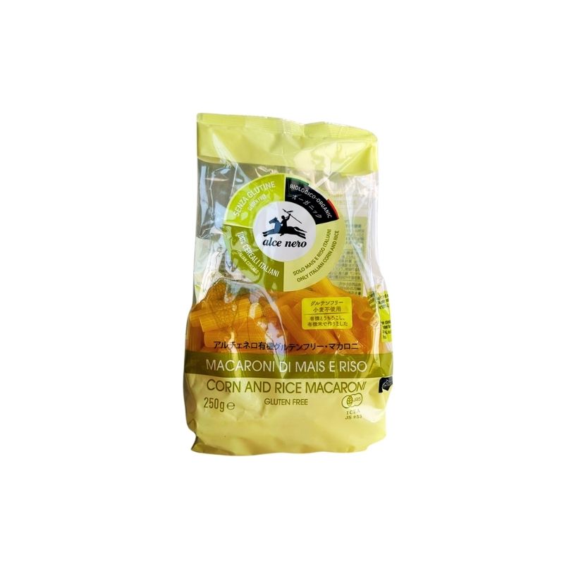Alce Nero Organic Gluten Free Macaroni  on a white background