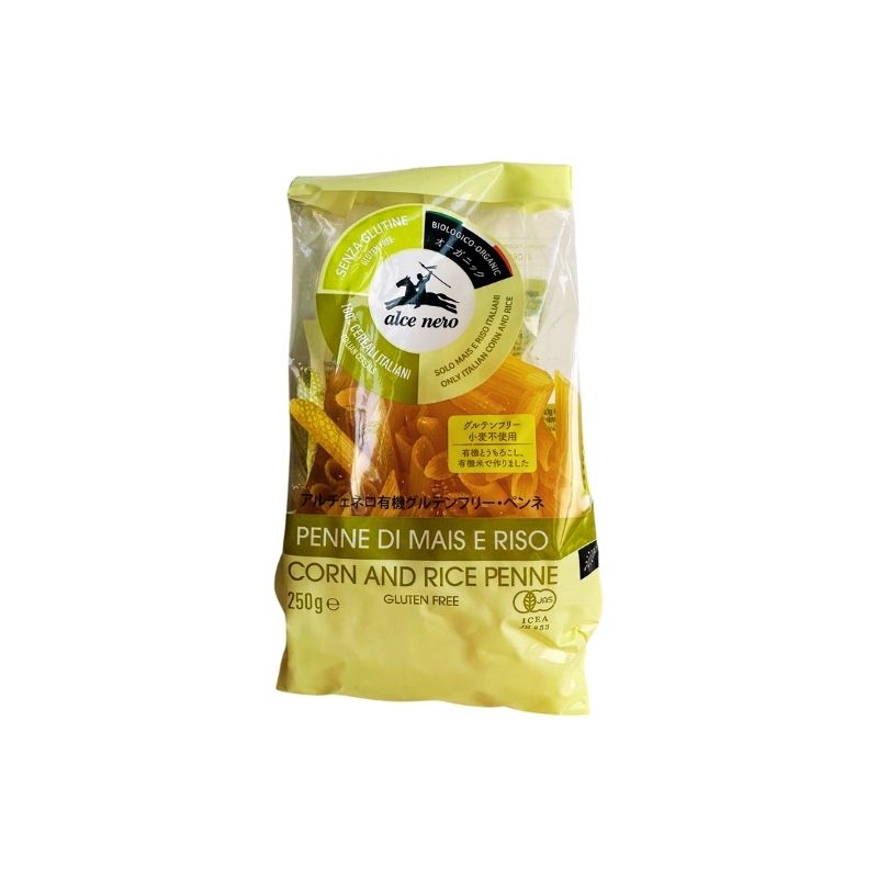 Alce Nero Organic Gluten Free Penne on a white background