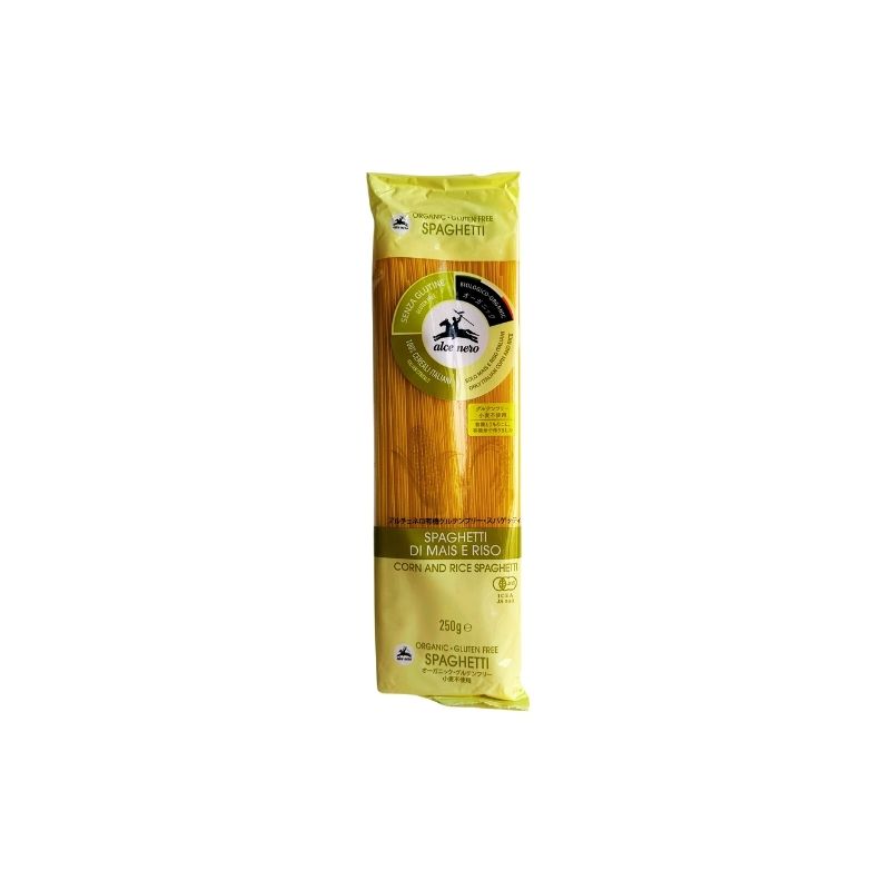 Alce Nero Organic Gluten Free Spaghetti - 250g on a white background