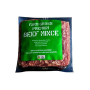 Australian AMG Grass Fed Minced Beef on a white background