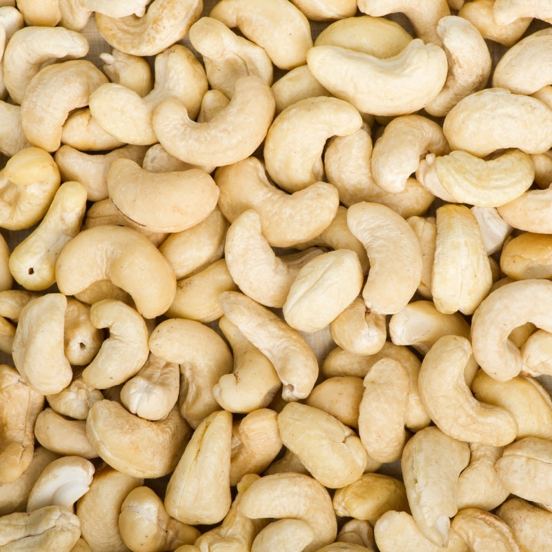 Close-up of raw sprouted cashew nuts