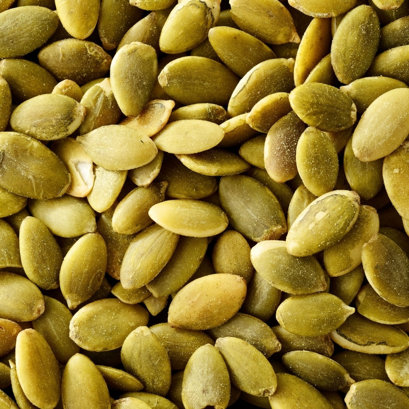 Close-up of green pumpkin seeds