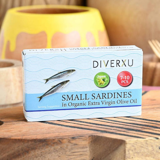 DIVERXU Small Sardines In Organic Extra Virgin Olive Oil - Foodcraft Online Store