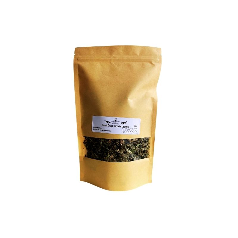 Dried Stevia Leaves - 50g on a white background
