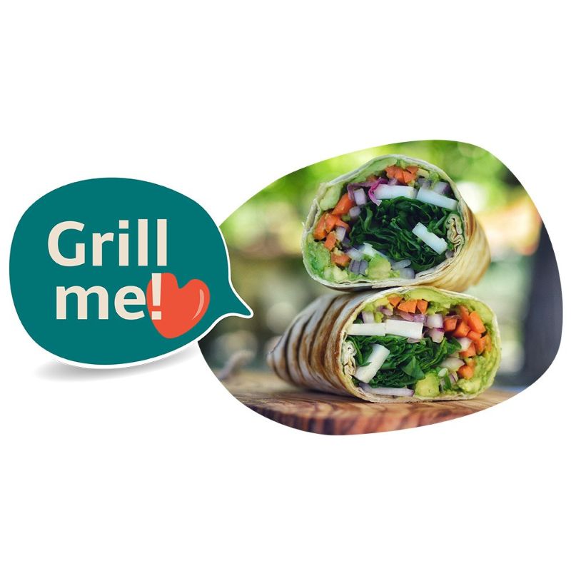 GREEN VIE Plant Based Cheese Vegrill  Vegetable wrap with 'Grill me!' text on a white background