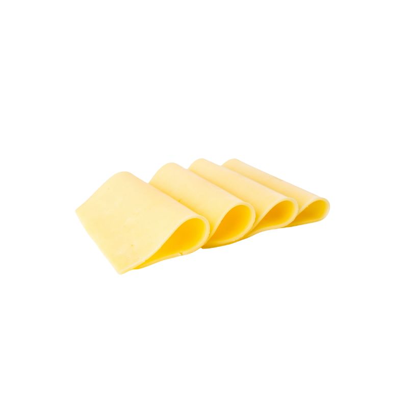 GREEN VIE Vegan Gouda Flavour Slices on a white background