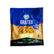 GREEN VIE Vegan Mozzarella Flavour Grated with branding and flavor information on a white background