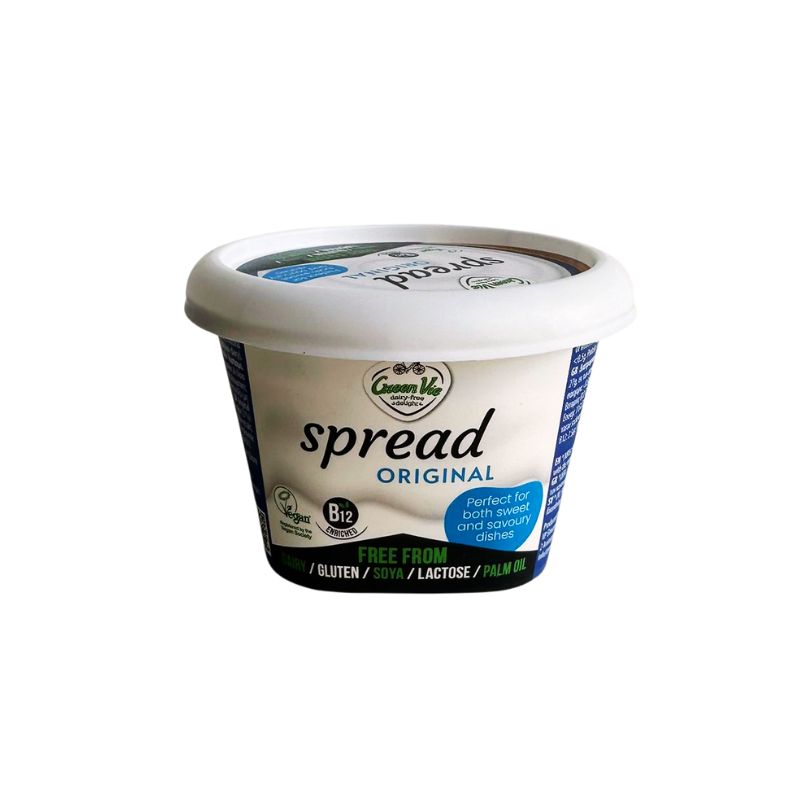 Container of GREEN VIE Vegan Spread me Original on a white background