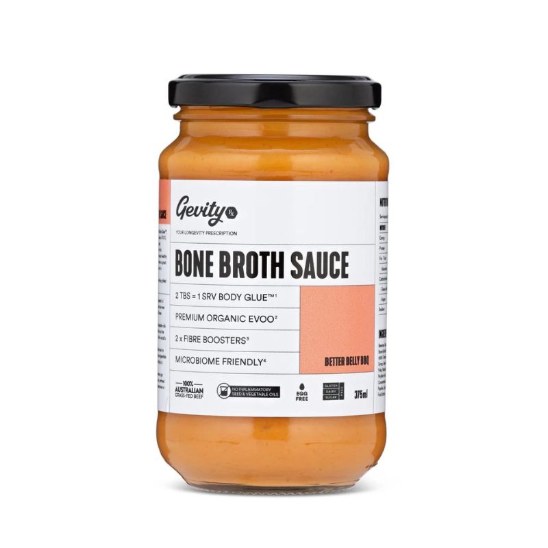 Jar of Gevity Rx Bone Broth Sauce Better Belly BBQ® – Sugar Free BBQ Sauce on a white background