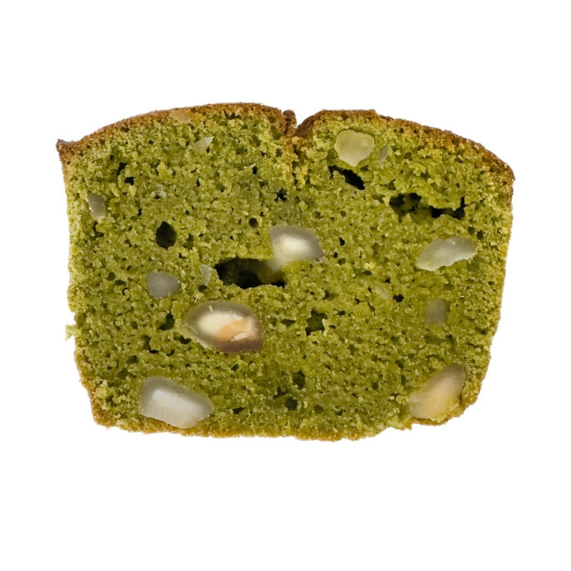 Slice of Gluten Free Keto Matcha Macadamia Cake on a white background - Foodcraft Online Store