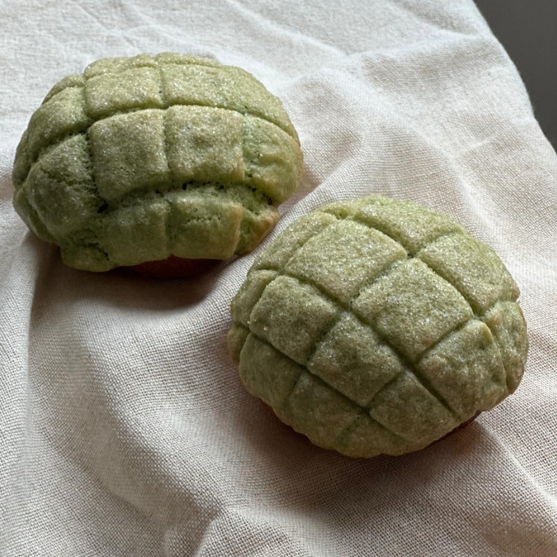 Gluten Free Vegan Sourdough Matcha Melon Pan - 2 pc