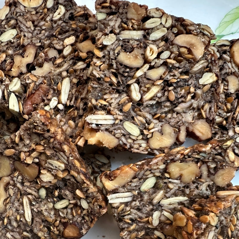 Close-up of several pieces of Gluten Free Walnut & Hazelnut Crispbread - 180g
Foodcraft Online Store