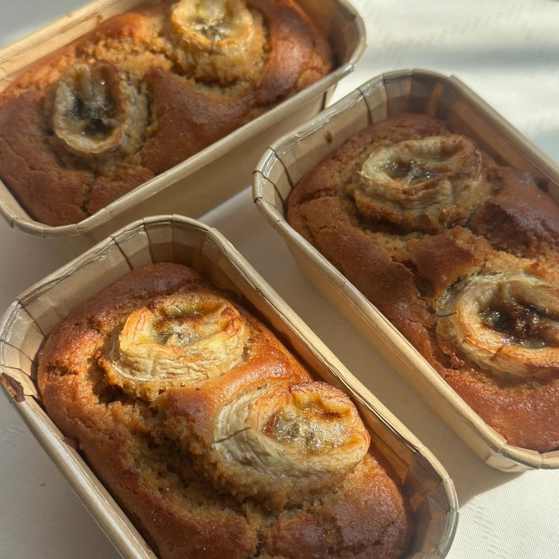 Close up of 3 Gluten Free Vegan Banana Bread with Sprouted Walnuts - 120g (set of 6) Foodraft Online Store