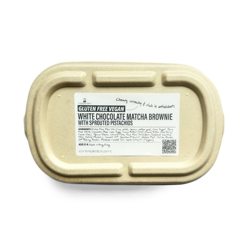 Gluten Free Vegan White Chocolate  Matcha Brownie with Sprouted Pistachios - 45g x 4 Packaging- Foodcraft Online Store