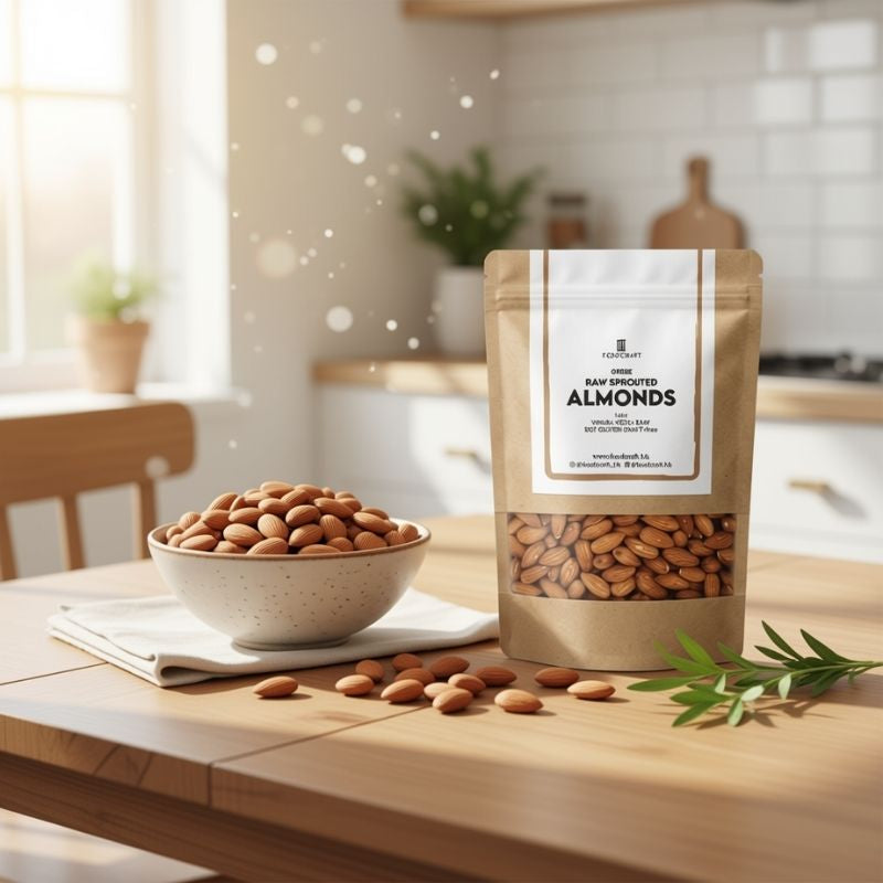 Raw sprouted Greek almonds 454g by Foodcraft HK – gluten-free, dairy-free, vegan healthy snack. Ideal for keto, paleo, and plant-based diets. Shop sprouted nuts online in Hong Kong for crunchy, nutrient-rich superfood snacking.