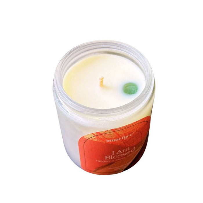 I AM BLESSED CANDLE: ORANGE, CLOVE, GREEN TEA - Foodcraft Online Store 