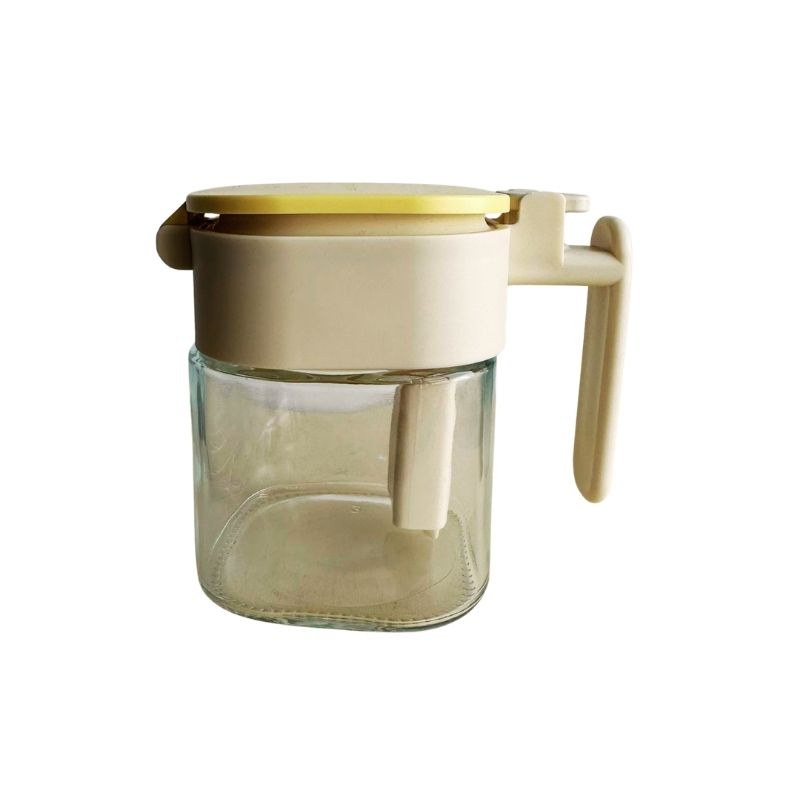 Japanese-Style Airtight Condiment Glass Pot - 300ml on a white background