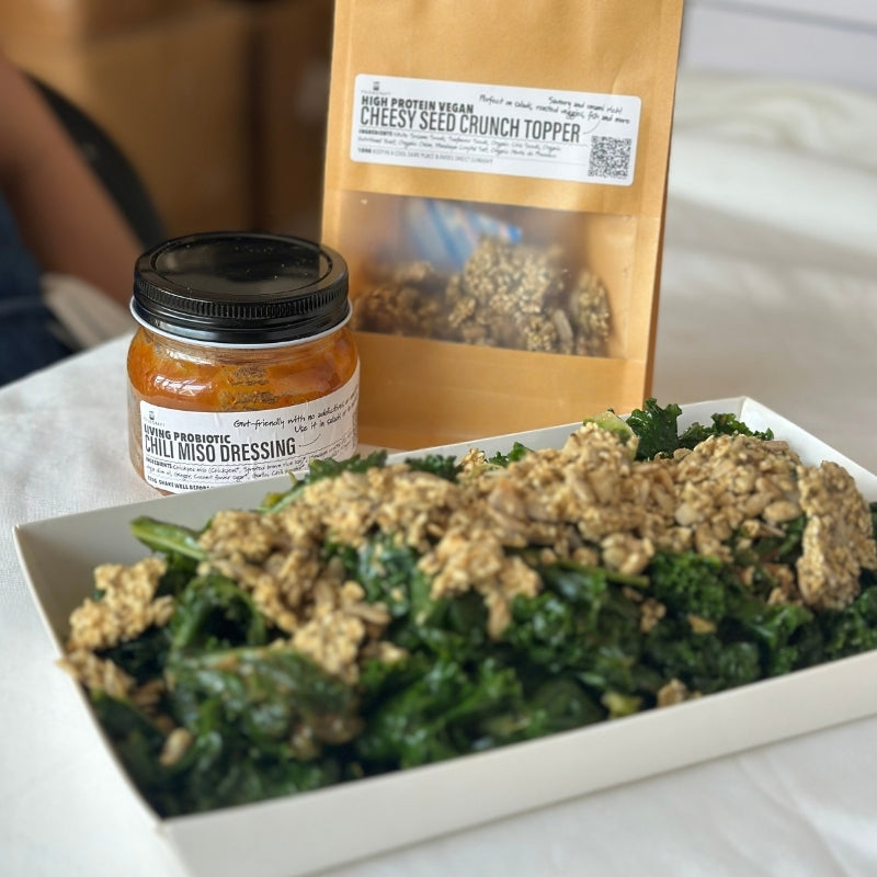 Kale Salad with Chilli Miso Dressing and Vegan Cheesy Seed Crunch Topper - (400g | Serves 4 – 6 people)
Foodcraft Online Store