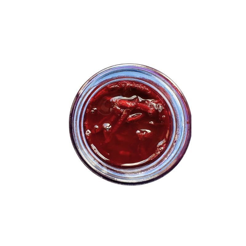 Small jar of Living Lacto-Fermented Beetroot  on a white background