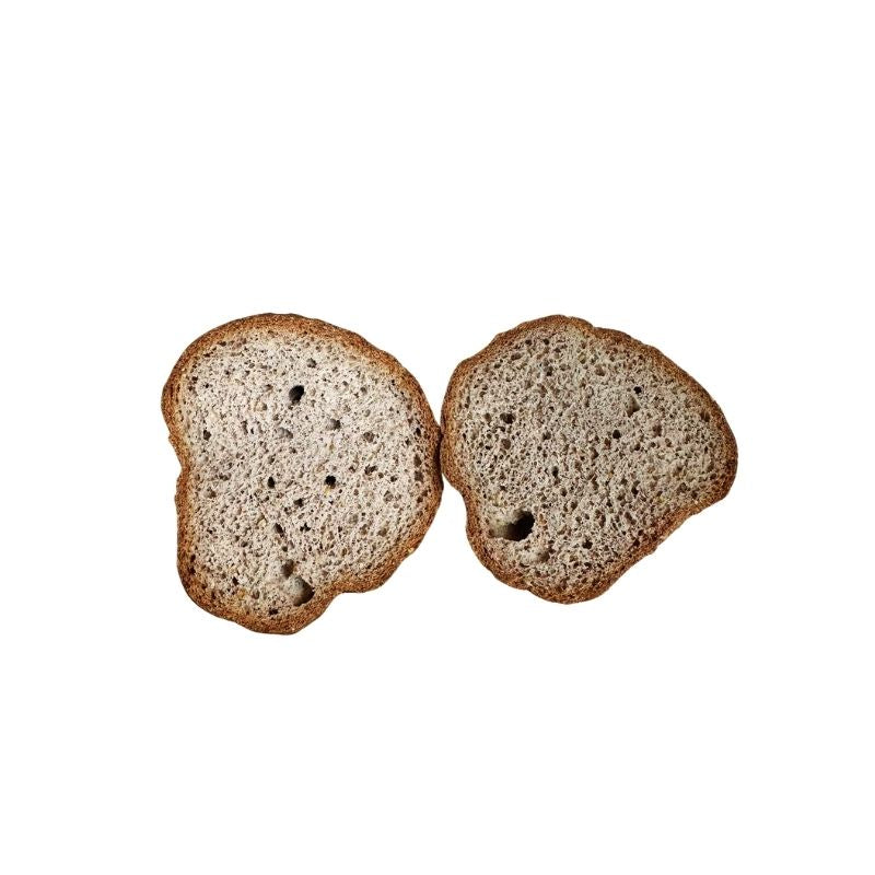 Two slices of Low Carb Keto Buns on a white background
