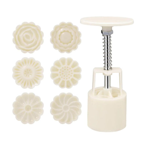 Mooncake Mold Set - 1 Mold Press & 6 Stamps (Daisy Pattern) - Foodcraft online store