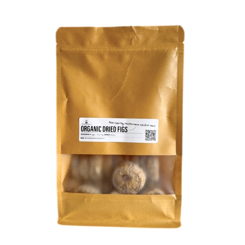 Kraft paper packaging of Organic Dried Greek Figs - 500g - FoodCraft Online Store 