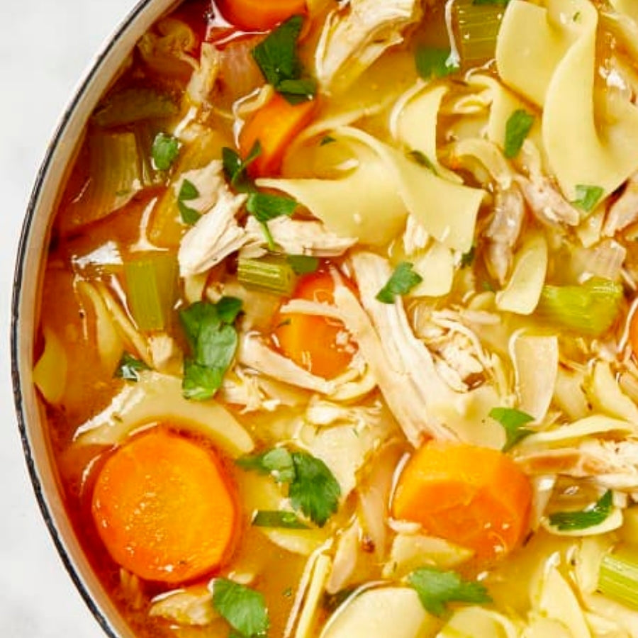Soup made with 
Pasture Raised Organic Chicken Bone Broth -  FoodCraft Online Store 