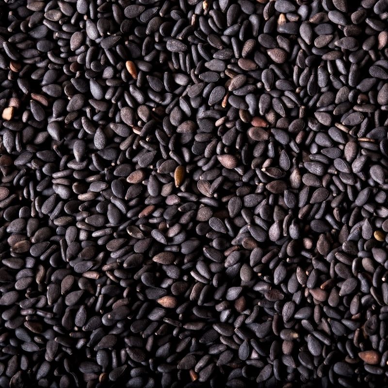 Close-up of Raw Black Sesame Seeds