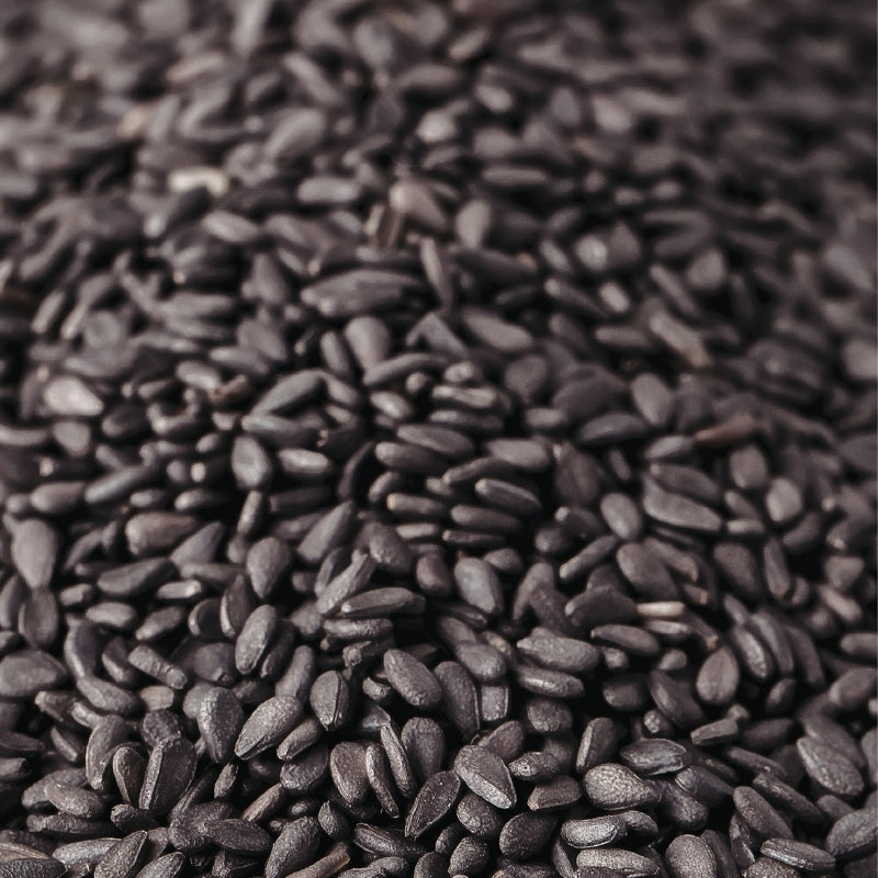 Close of black sesame seeds 