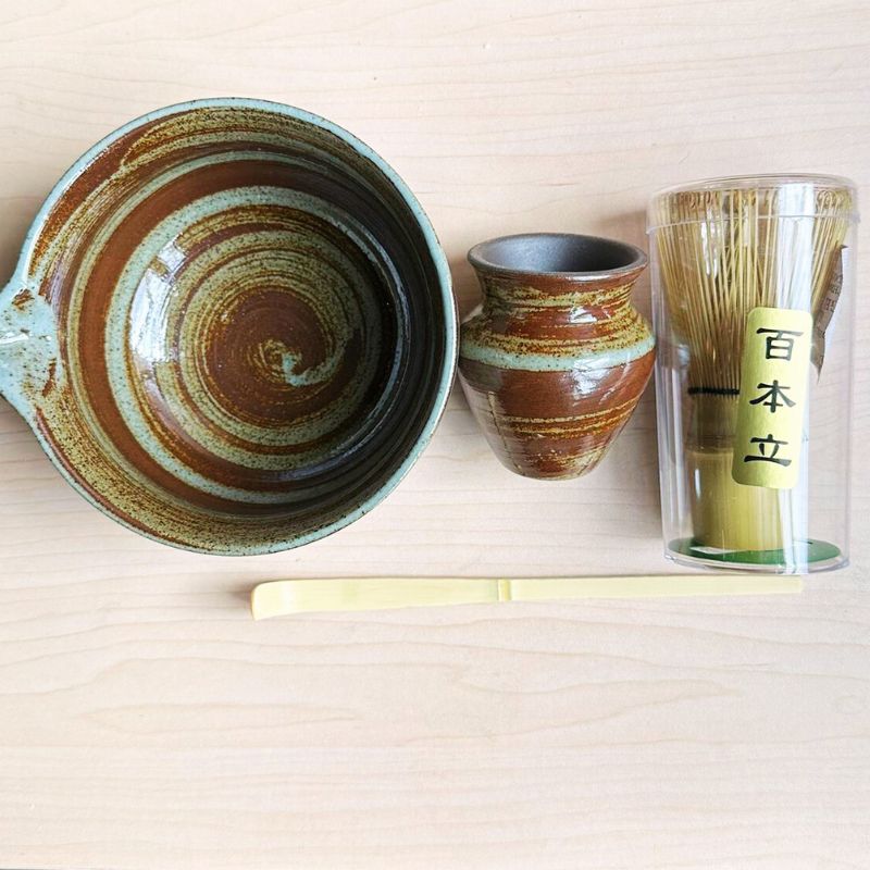 Rustic Katakuchi Chawan Matcha Tea Set
