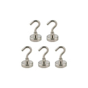 Shimomura Kihan Heavy Duty Neodymium Magnetic Hooks - Set of 5 (model number 44638) arranged in two rows on a plain white background.