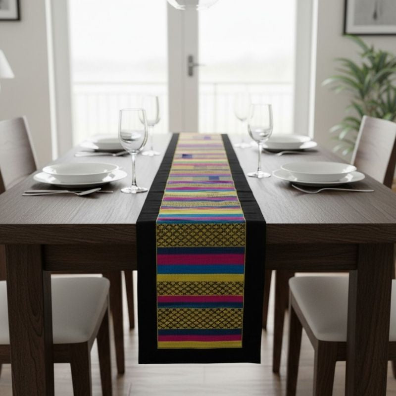 Sop Moet Arts Handmade Silk Table Runners - 143cm x 35cm in use on a table setting
Foodcraft Online Store 
