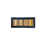 Sop Moet Arts Handmade Silk Table Runners - 49cm x 22cm Navy x Gold on a white background