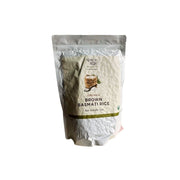 Spice Box Organic Brown Basmati Rice packaging on a white background