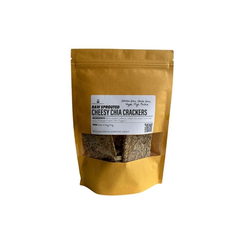 Sprouted Raw Cheesy Chia Seed Crackers - 100g