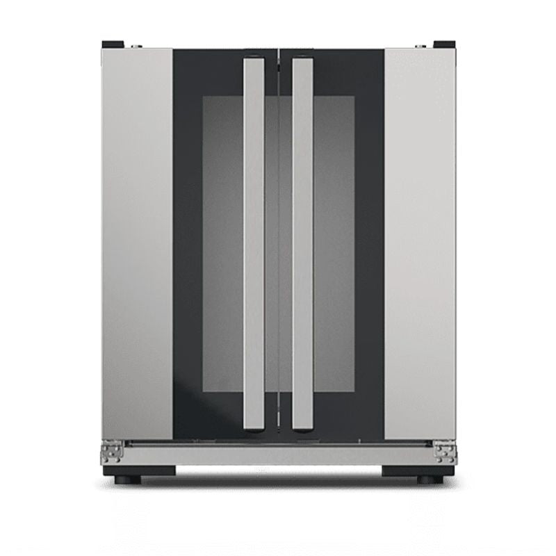 Stainless UNOX Proofer UNOX-LIEVOX Proofers - XEKPT-08HS-C with black glass doors on a white background