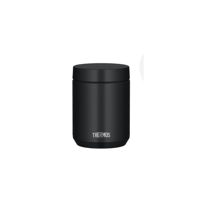 A matte black THERMOS Vacuum Insulated Food Jar - 500ml featuring the white Thermos logo near the bottom, centered on a plain white background.