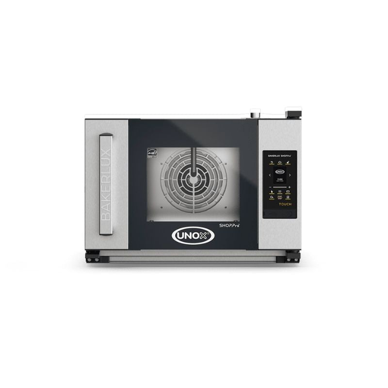 Commercial oven with UNOX XEFT-03HS-ETLV on a white background