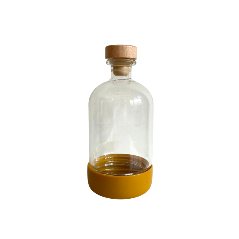 Infused Water Bottle - 450ml Glass Carafe with Removable Base & Wooden Lid - Foodcraft Online Store