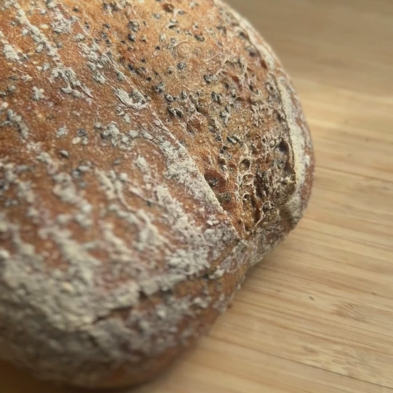 Load video: Gluten Free Black Sesame Soft Sourdough - 1lb Foodcraft Online Store