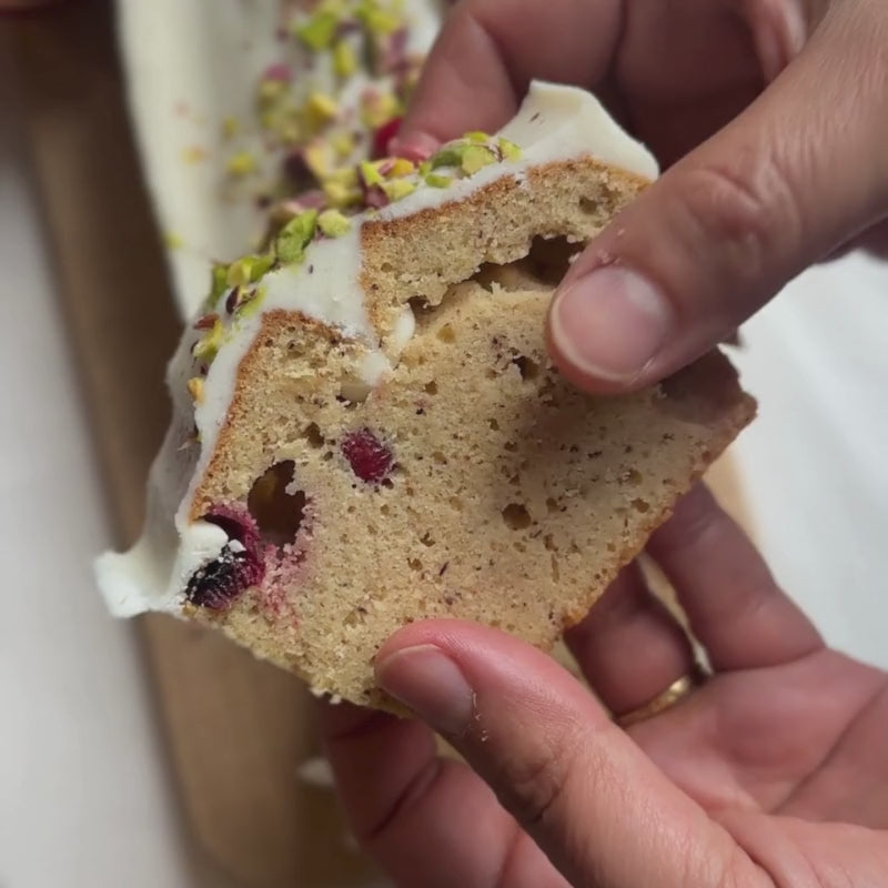 Gluten Free Keto Christmas Cranberry Cake 