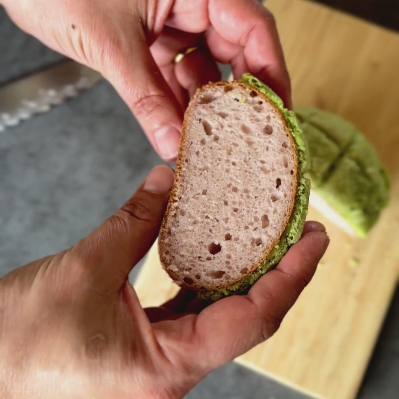 Load video: Gluten Free Vegan Sourdough Matcha Melon Pan - 2 pc 
Foodcraft Online Store