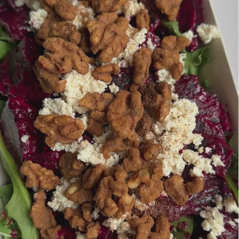 Load video: Beetroot Salad with Tofu Cream Cheese &amp; Sprouted Maple Walnuts - (550g | Serves 4-6)
Foodcraft Online Store